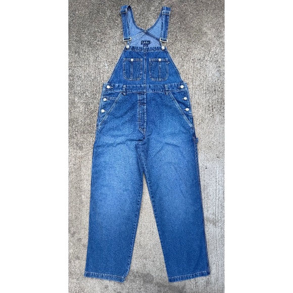 Vintage 90s Y2K The Buckle Carpenter Wide Leg Baggy Jean Overalls - Picture 1 of 9
